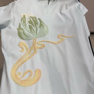 Giuseppe Zanotti Pastel Blue Tee with Artistic Embroidery